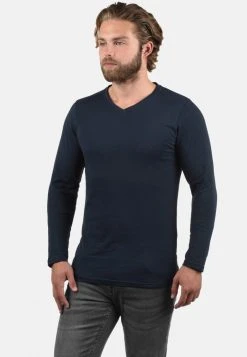 Le moins cher 😀 Solid SDBASIL - T-shirt à Manches Longues - Dark Blue ⭐