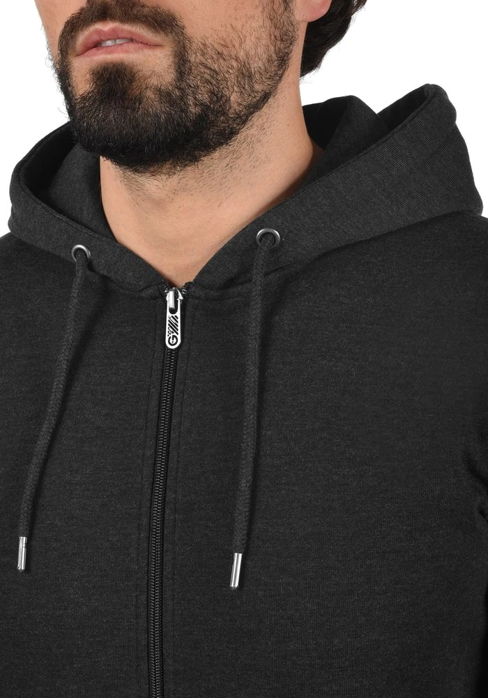 Meilleure vente ❤️ Solid SDBERTIZIP - Sweat à Capuche Zippé - Dark Grey 👏 4 Meilleure vente ❤️ Solid SDBERTIZIP - Sweat à Capuche Zippé - Dark Grey 👏 – Image 4