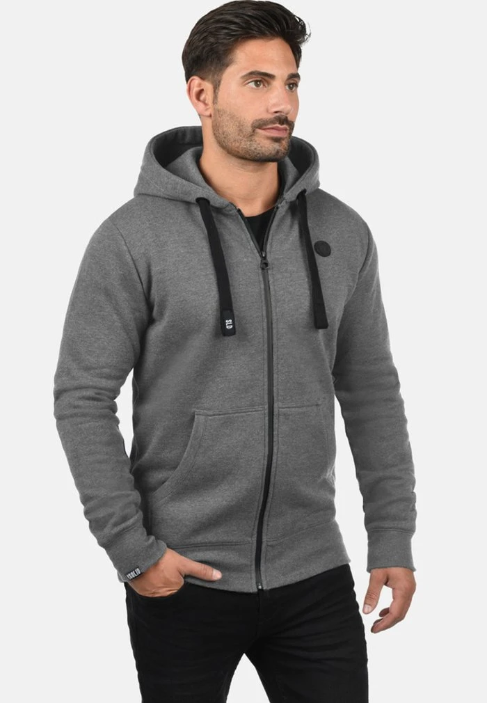 De gros ❤️ Solid SDBENE - Sweat à Capuche Zippé - Grey Melange 🎁 1 De gros ❤️ Solid SDBENE - Sweat à Capuche Zippé - Grey Melange 🎁