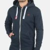 Meilleur prix 🛒 Solid SDBENNZIP - Sweat à Capuche Zippé - Blue Melange 👍