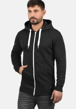 Budget 🛒 Solid SDOLLI - Sweat à Capuche Zippé - Black 😀