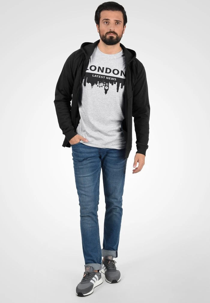 Tout neuf 🔔 Solid SDGELBERT - Sweat à Capuche Zippé - Black 😀 2 Tout neuf 🔔 Solid SDGELBERT - Sweat à Capuche Zippé - Black 😀 – Image 2