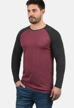 Meilleure vente 👍 Solid SDBASTIEN - T-shirt à Manches Longues - Wine Red M 🧨