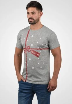 Nouveau ⭐ Solid SDALASKO - T-shirt Imprimé - Grey Melange ✨