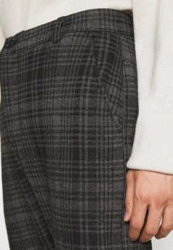 De gros ❤️ Solid BARRO CHECK PANTS - Pantalon Classique - Slate Black ⌛ -Solid Soldes 39b9e99faf46425a8d05868685461606