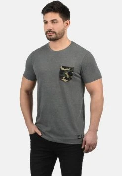 Tout neuf 🧨 Solid SDCALVIN - T-shirt Imprimé - Grey Melange ❤️