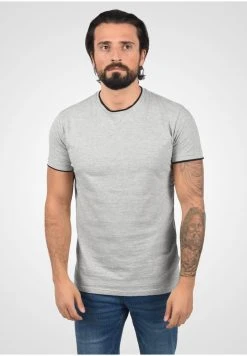 Promo 😉 Solid SDSAUL - T-shirt Imprimé - Light Grey Melange 🎁