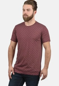 Meilleure vente 🥰 Solid SDAARON - T-shirt Imprimé - Wine Red Melange 👏