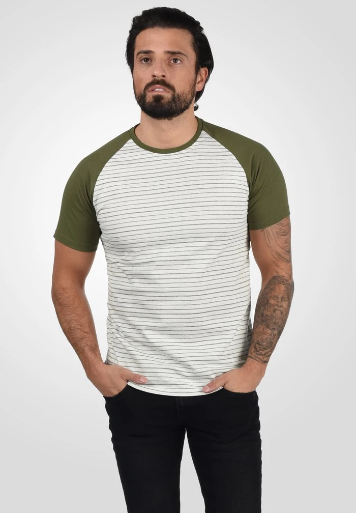 Nouveau 🌟 Solid SDSTEN - T-shirt Imprimé - Dusty Olive ⌛ 1 Nouveau 🌟 Solid SDSTEN - T-shirt Imprimé - Dusty Olive ⌛