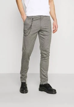 Budget ⌛ Solid SDBARRO ZIPPER STRIPE - Pantalon Classique - Dark Grey 🎁