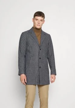 Offres 🎁 Solid SDTAVE DOGTOOTH CHECK ✨ COAT 21105921 - Manteau Court - Insignia Blue Melange ⌛