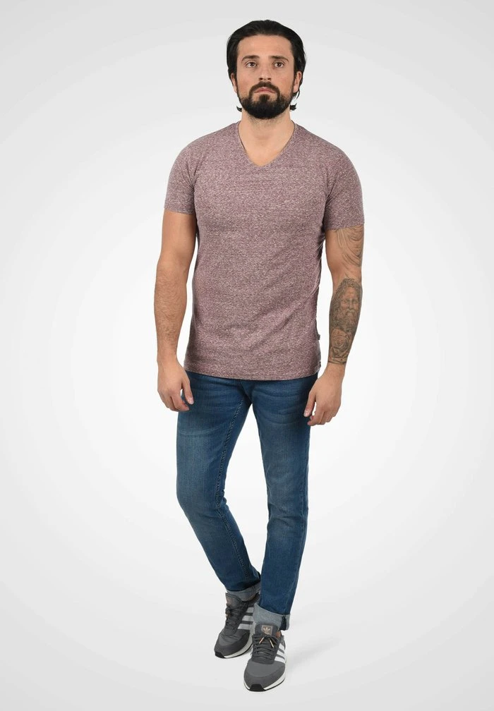 Acheter 🔥 Solid SDALARUS - T-shirt Imprimé - Wine Red Melange 🎉 2 Acheter 🔥 Solid SDALARUS - T-shirt Imprimé - Wine Red Melange 🎉 – Image 2