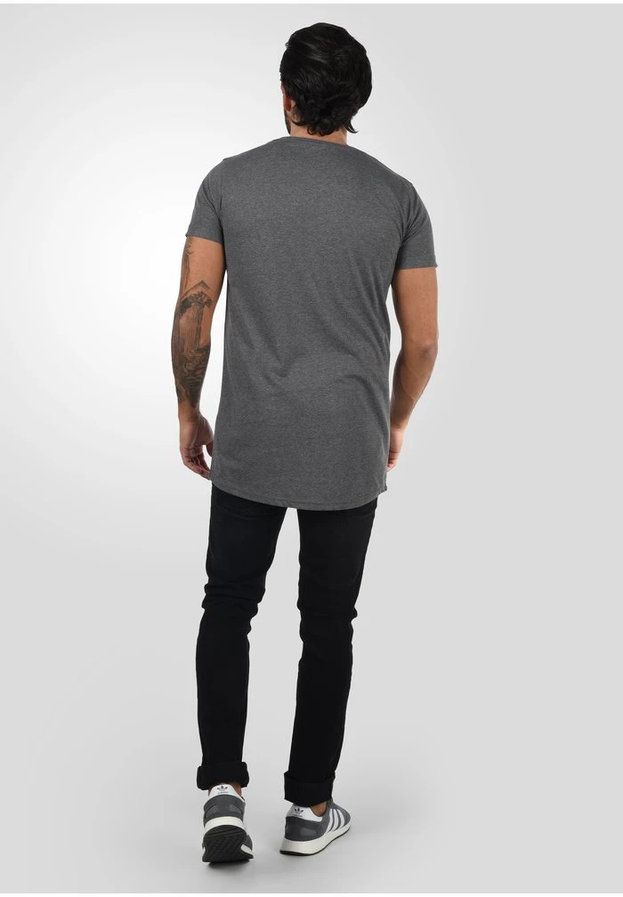 Nouveau ❤️ Solid SDLONGO - T-shirt Basique - Grey Melange 👏 3 Nouveau ❤️ Solid SDLONGO - T-shirt Basique - Grey Melange 👏 – Image 3