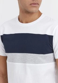 Nouveau 🥰 Solid SDSASCHA - T-shirt Imprimé - Weiß/dunkelblau ⭐ -Solid Soldes 69bc2573bcf748c5832f6701e2599a98