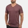 Coupon ⌛ Solid SDTHEON - T-shirt Basique - Wine Red 🛒