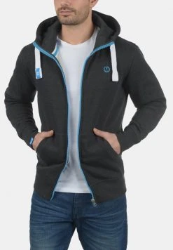 Budget 🛒 Solid SDBENN - Sweat à Capuche Zippé - Dark Grey ✔️ -Solid Soldes 6d4f1759732b4598b1ac31659c7a2bfc