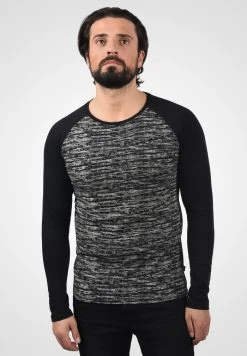 Meilleure affaire ❤️ Solid SDMEVAN - T-shirt à Manches Longues - Black ⌛
