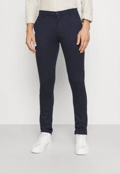 Meilleure vente 😀 Solid BARRO STRIPE PANTS - Chino - Insignia Blue 😍 -Solid Soldes 7542192cc8c24b7380bcc8ab366a01e9