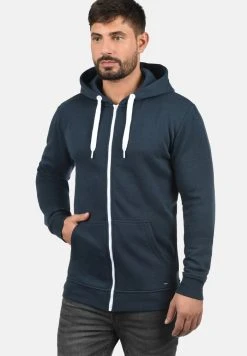 Coupon 🎉 Solid SDOLLI - Sweat à Capuche Zippé - Blue Melange ⭐