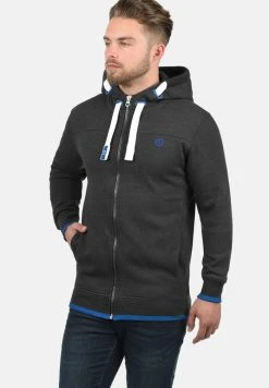 Acheter 🎁 Solid SDBENJAMINZIP - Sweat à Capuche Zippé - Dark Grey Melange 🥰