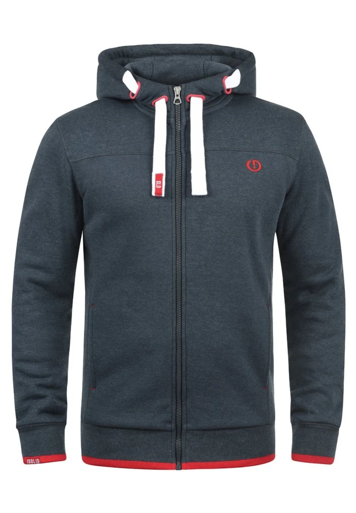 Sortie ✨ Solid SDBENJAMINZIP - Sweat à Capuche Zippé - Blue Melange ❤️ 5 Sortie ✨ Solid SDBENJAMINZIP - Sweat à Capuche Zippé - Blue Melange ❤️ – Image 5