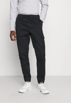 Meilleure affaire 🧨 Solid JIM CUFF - Pantalon Cargo - Black 😉