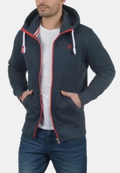 Nouveau ✨ Solid SDBENN - Sweat à Capuche Zippé - Blue Melange ❤️ -Solid Soldes 8a2bebc731f540d59472714cf1d0aceb