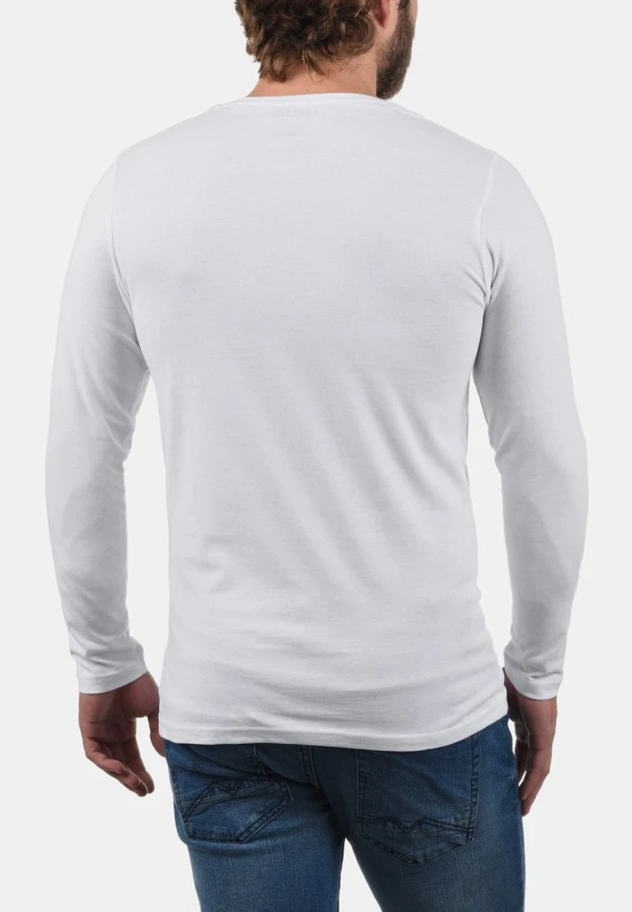 Meilleure affaire ❤️ Solid SDBASIL - T-shirt à Manches Longues - White 👍 2 Meilleure affaire ❤️ Solid SDBASIL - T-shirt à Manches Longues - White 👍 – Image 2
