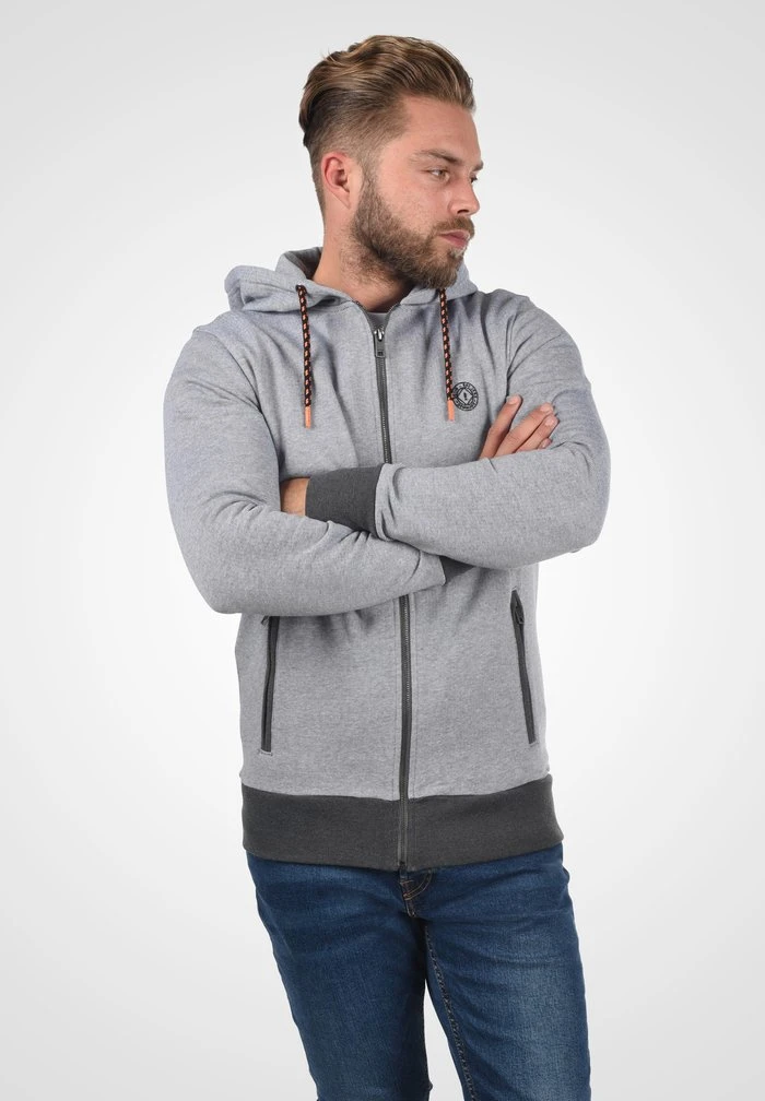 Promo ✔️ Solid SDRAFKO - Sweat à Capuche Zippé - Grey Melange ✨ 1 Promo ✔️ Solid SDRAFKO - Sweat à Capuche Zippé - Grey Melange ✨