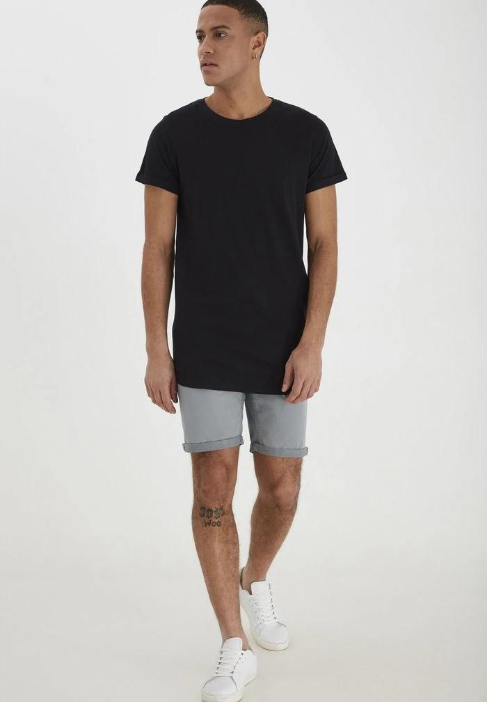 Nouveau 😍 Solid SDLONGO - T-shirt Basique - Black 🛒 2 Nouveau 😍 Solid SDLONGO - T-shirt Basique - Black 🛒 – Image 2