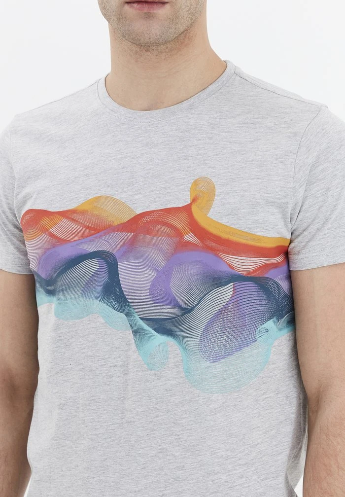 Bon marché 💯 Solid PEDRO - T-shirt Imprimé - Light Grey Melange 😍 4 Bon marché 💯 Solid PEDRO - T-shirt Imprimé - Light Grey Melange 😍 – Image 4