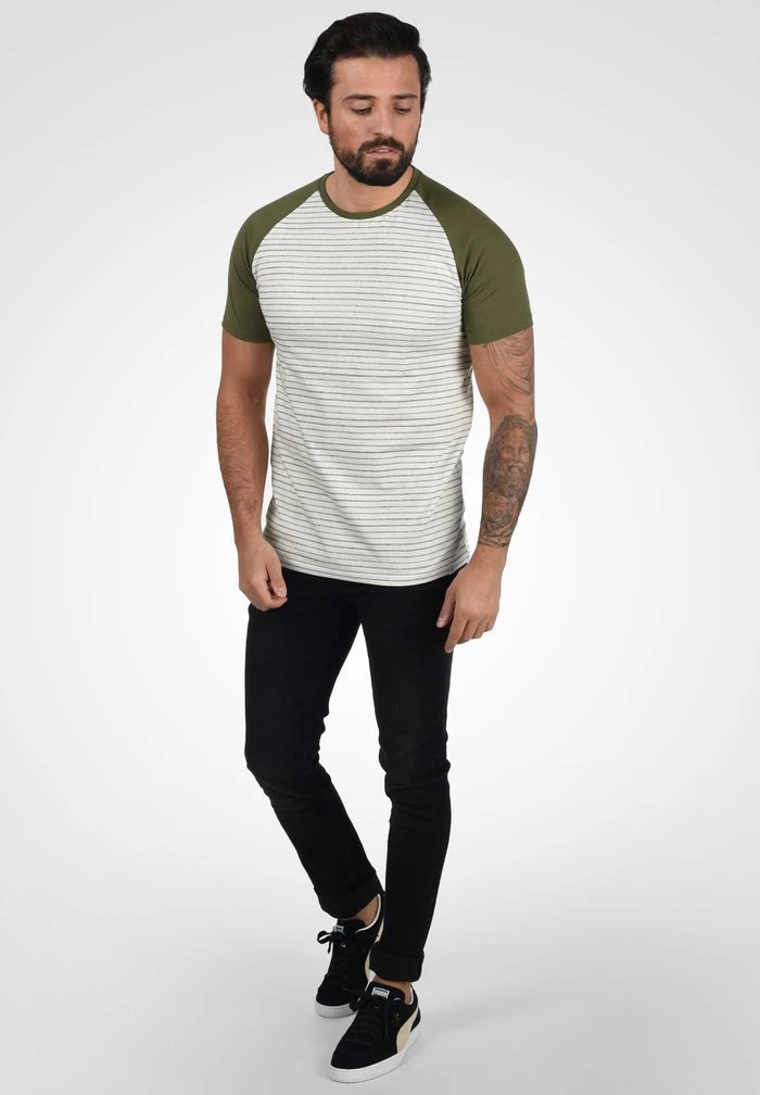 Nouveau 🌟 Solid SDSTEN - T-shirt Imprimé - Dusty Olive ⌛ 2 Nouveau 🌟 Solid SDSTEN - T-shirt Imprimé - Dusty Olive ⌛ – Image 2