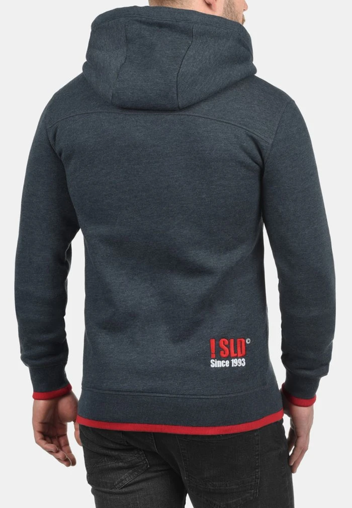 Sortie ✨ Solid SDBENJAMINZIP - Sweat à Capuche Zippé - Blue Melange ❤️ 2 Sortie ✨ Solid SDBENJAMINZIP - Sweat à Capuche Zippé - Blue Melange ❤️ – Image 2