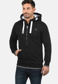 Bon marché 🤩 Solid SDBENJAMINZIP - Sweat à Capuche Zippé - Black Pil 🎉