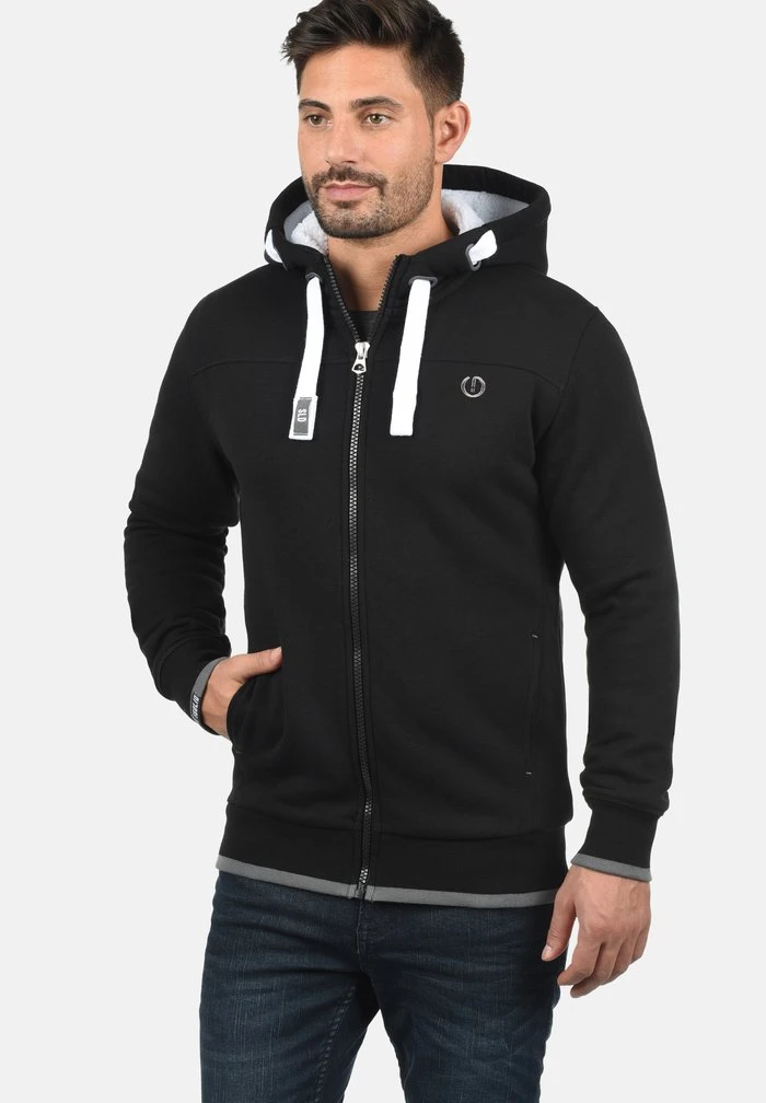 Bon marché 🤩 Solid SDBENJAMINZIP - Sweat à Capuche Zippé - Black Pil 🎉 1 Bon marché 🤩 Solid SDBENJAMINZIP - Sweat à Capuche Zippé - Black Pil 🎉