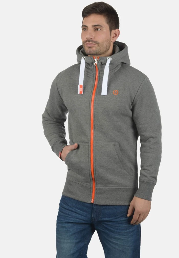 De gros ❤️ Solid SDBENN - Sweat à Capuche Zippé - Grey Melange 🥰 1 De gros ❤️ Solid SDBENN - Sweat à Capuche Zippé - Grey Melange 🥰