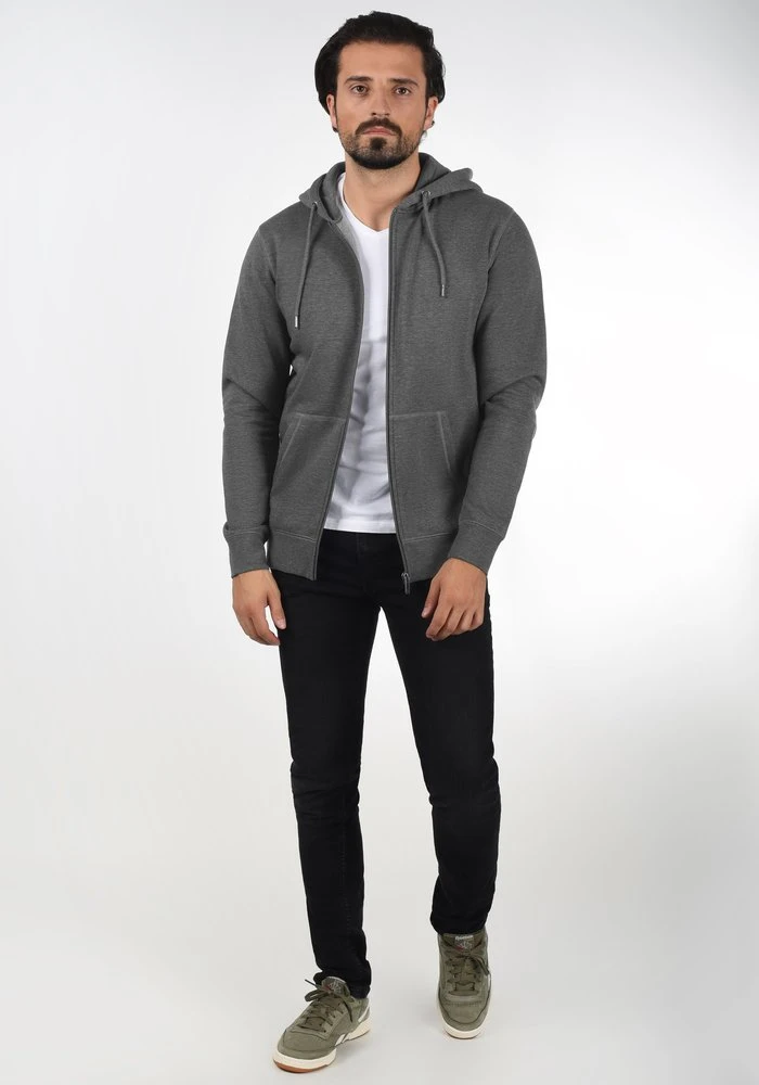 Sortie ⭐ Solid SDBERTIZIP - Sweat à Capuche Zippé - Grey Melange 🎁 2 Sortie ⭐ Solid SDBERTIZIP - Sweat à Capuche Zippé - Grey Melange 🎁 – Image 2