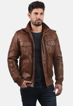 Vente flash 👍 Solid SDCAMASH - Veste En Cuir - Golden Bro 🌟