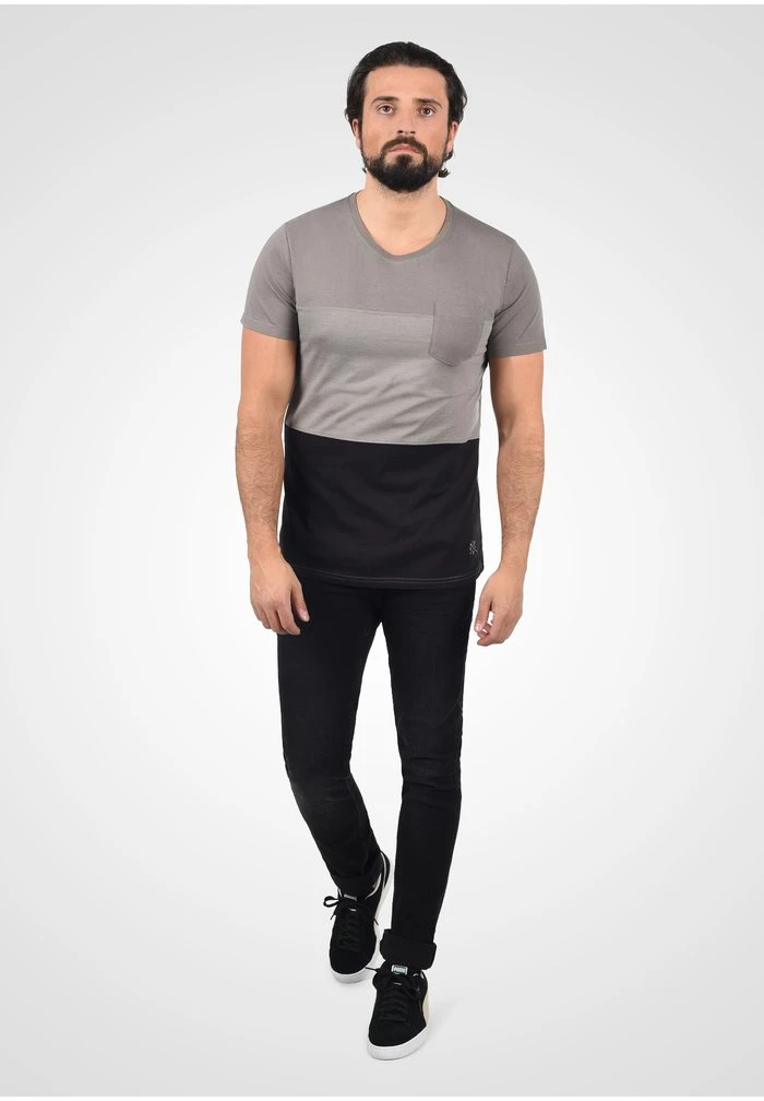 Top 10 ⌛ Solid SDMINGO - T-shirt Imprimé - Mid Grey 🥰 2 Top 10 ⌛ Solid SDMINGO - T-shirt Imprimé - Mid Grey 🥰 – Image 2