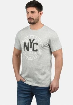 Nouveau ❤️ Solid SDYORK - T-shirt Imprimé - Light Grey ⌛