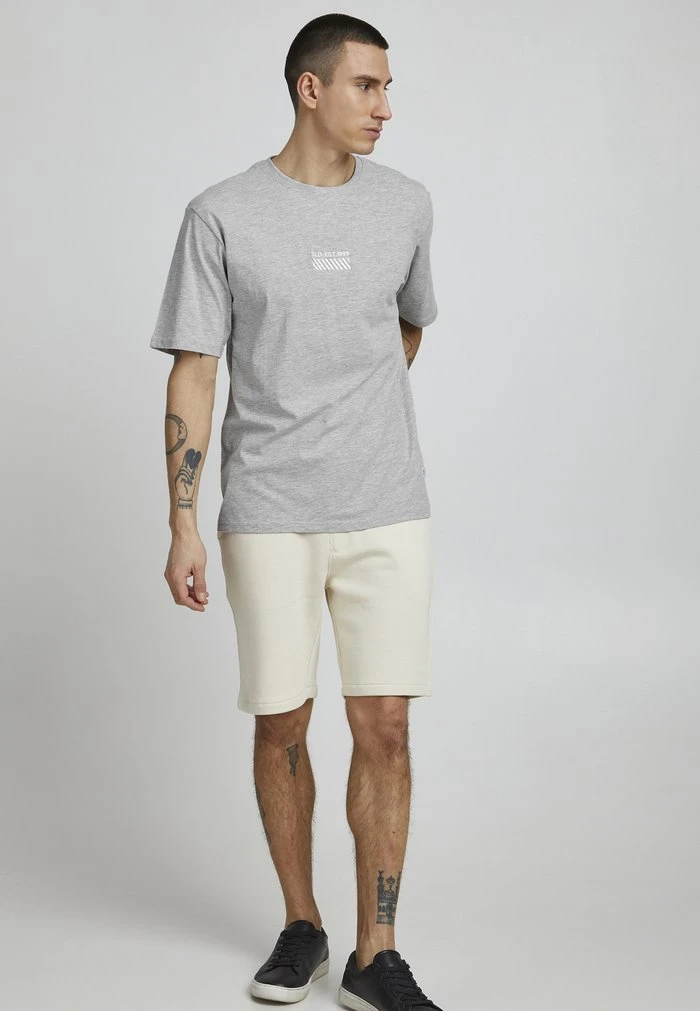 Vente flash 🧨 Solid T-shirt Imprimé - Light Grey Melange ✔️ 2 Vente flash 🧨 Solid T-shirt Imprimé - Light Grey Melange ✔️ – Image 2