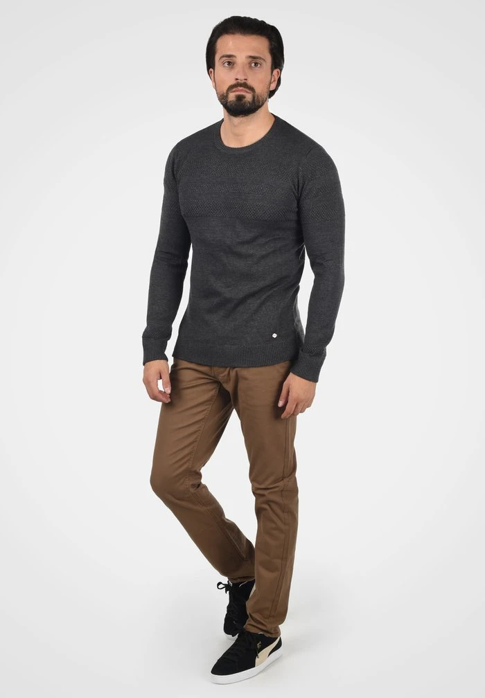 Vente flash 😀 Solid SDBARIMA - Pullover - Medium Grey Melange 😉 2 Vente flash 😀 Solid SDBARIMA - Pullover - Medium Grey Melange 😉 – Image 2