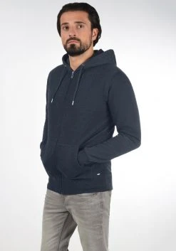 Sortie ⭐ Solid SDBERTIZIP - Sweat à Capuche Zippé - Blue Melange 👍
