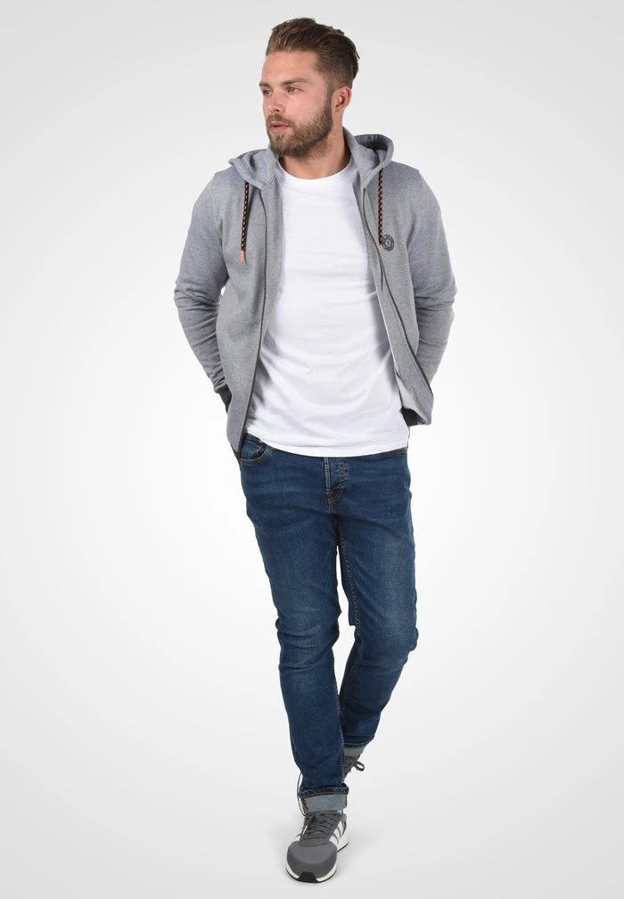 Promo ✔️ Solid SDRAFKO - Sweat à Capuche Zippé - Grey Melange ✨ 2 Promo ✔️ Solid SDRAFKO - Sweat à Capuche Zippé - Grey Melange ✨ – Image 2