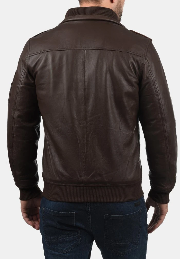 Acheter 😀 Solid SDFAMASH - Veste En Cuir - Brown ✨ 2 Acheter 😀 Solid SDFAMASH - Veste En Cuir - Brown ✨ – Image 2