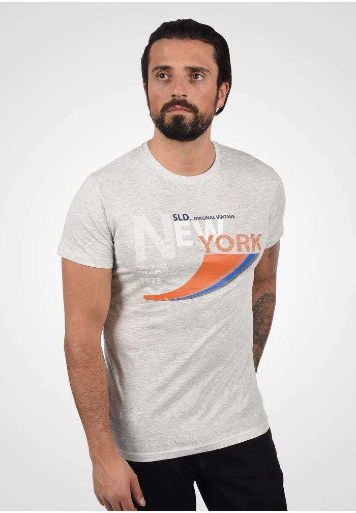 Remise 😉 Solid SDTEE - T-shirt Imprimé - Fog Grey M 🔔 1 Remise 😉 Solid SDTEE - T-shirt Imprimé - Fog Grey M 🔔