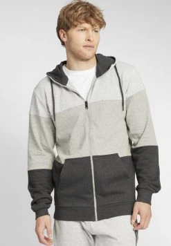 Budget 🔔 Solid SDGLORIO - Sweat à Capuche Zippé - Light Grey Melange ✔️