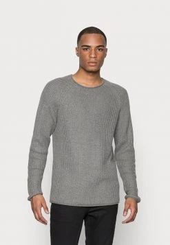 Meilleure affaire ✔️ Solid TERRY O NECK - Pullover - Grey Melange ✨