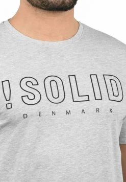 Coupon 🥰 SDSOLIDO - T-shirt Imprimé - Light Grey 😍 -Solid Soldes c93b3fbfccf44096914ce1aa610c6257