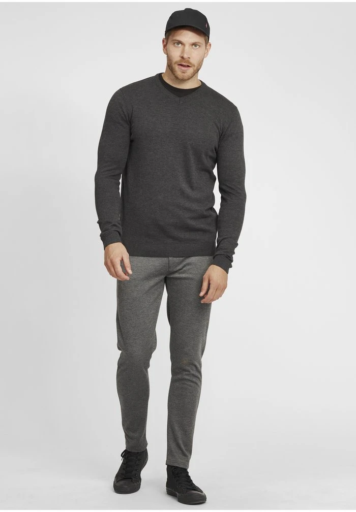 Bon marché ✔️ Solid SDOLIZAR - Pantalon Classique - Grey Melange 👍 2 Bon marché ✔️ Solid SDOLIZAR - Pantalon Classique - Grey Melange 👍 – Image 2